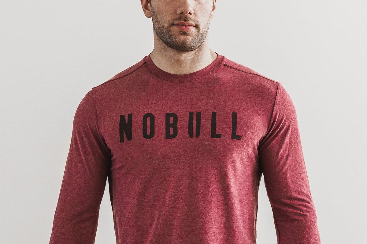 Nobull Men's Long Sleeves Red | Australia (NG4896)